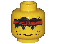Minifigure, Head Male Headband Red and Freckles Pattern