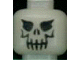 Minifigure, Head Skull Evil with Eyebrows, Black Print Pattern