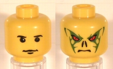 Minifigure, Head Dual Sided HP Quirrell / Voldemort Pattern