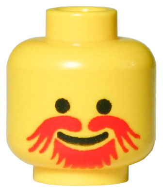 Minifigure, Head Moustache Red Goatee Pattern
