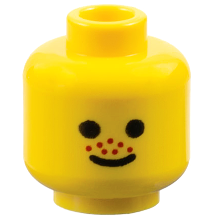 Minifigure, Head Standard Grin and Red Nose Freckles Pattern