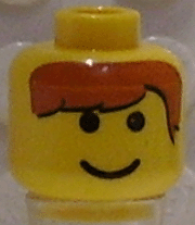 Minifigure, Head Male Brown Bangs Pattern
