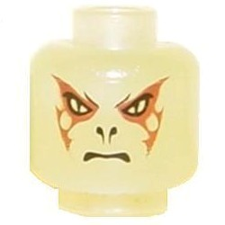 Minifigure, Head Alien with HP Voldemort Red Pattern