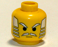 Minifigure, Head Moustache White Hair, Eyebrows Pattern