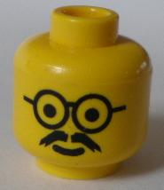 Minifigure, Head Glasses with Moustache Pattern