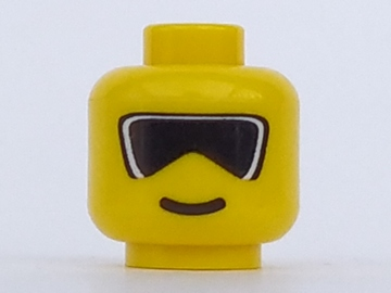 Minifigure, Head Glasses with Dark Ski Goggles Pattern