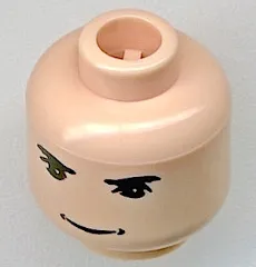 Minifigure, Head Black Eyebrows, Upper Eyelids, Grin with Dimples Pattern
