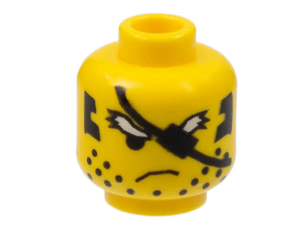 Minifigure, Head Male Eye Patch and Scruffy White Eyebrows Pattern