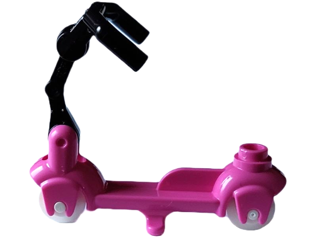 Kick Scooter with White Wheels, Black Steering Link, and Black Angular Handlebars (36273 / 3464 / 30377 / 98397)