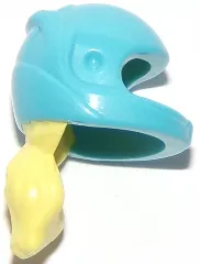 Mini Doll, Hair Combo, Hat with Hair, Racing Helmet with Molded Flexible Rubber Bright Light Yellow Hair Ponytail Pattern