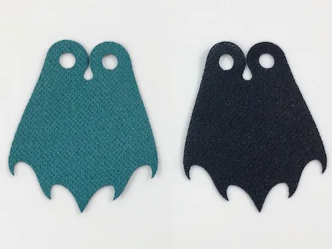 Mini Doll, Cape Cloth, 5 Curly Points, One Side Black, One Side Dark Turquoise