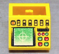 Slope, Inverted 45 2 x 2 with Flat Bottom Pin with Screen with Target, Control Panel with Black, Green, and Red Switches and Buttons Pattern