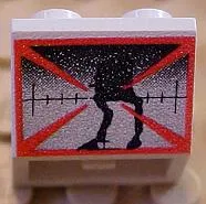 Slope, Inverted 45 2 x 2 with Flat Bottom Pin with Screen with Black AT-ST, Red Lines, Fade at Top Pattern