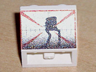 Slope, Inverted 45 2 x 2 with Flat Bottom Pin with Screen with Black AT-ST, Red Lines, Fade at Bottom Pattern