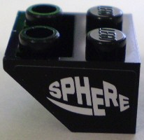 Slope, Inverted 45 2 x 2 with Flat Bottom Pin with White 'SPHERE' Pattern (Sticker) - Set 8898