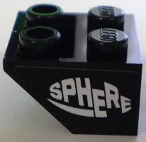 Slope, Inverted 45 2 x 2 with Flat Bottom Pin with White 'SPHERE' Pattern (Sticker) - Set 8898