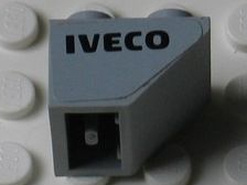 Slope, Inverted 45 2 x 2 with Flat Bottom Pin with Black 'IVECO' Pattern Model Left Side (Sticker) - Set 8654