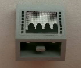 Slope, Inverted 45 2 x 2 with Flat Bottom Pin with Black Rectangles, Screen with SW Hoth Power Generators Silhouettes Pattern (Sticker) - Set 7879