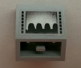 Slope, Inverted 45 2 x 2 with Flat Bottom Pin with Black Rectangles, Screen with SW Hoth Power Generators Silhouettes Pattern (Sticker) - Set 7879