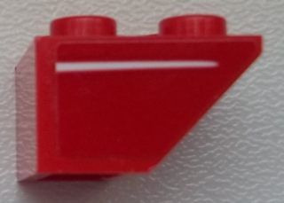 Slope, Inverted 45 2 x 2 with Flat Bottom Pin with White Stripe Pattern Model Left Side (Sticker) - Set 75876