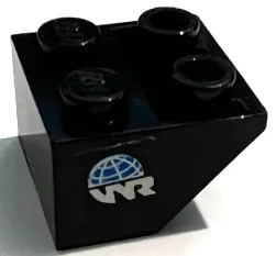 Slope, Inverted 45 2 x 2 Slope, Inverted 45 2 x 2 with World Racers Logo on Black Background Pattern Model Left Side (Sticker) - Set 8898