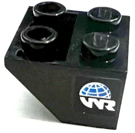 Slope, Inverted 45 2 x 2 Slope, Inverted 45 2 x 2 with World Racers Logo on Black Background Pattern Model Right Side (Sticker) - Set 8898