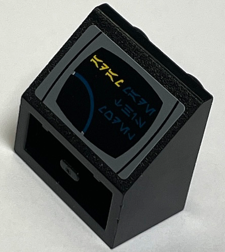 Slope, Inverted 45 2 x 2 with Flat Bottom Pin with Aurebesh Characters 'ADAM' Pattern (Sticker) - Set 10212