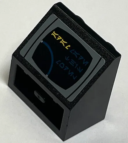 Slope, Inverted 45 2 x 2 with Flat Bottom Pin with Aurebesh Characters 'ADAM' Pattern (Sticker) - Set 10212