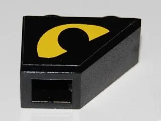 Slope, Inverted 45 2 x 1 with Yellow Eye Pattern Model Left Side (Sticker) - Set 8485