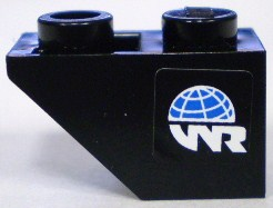 Slope, Inverted 45 2 x 1 with World Racers Logo on Black Background Pattern Model Right Side (Sticker) - Sets 8897 / 8898
