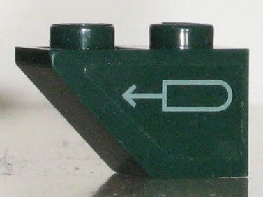 Slope, Inverted 45 2 x 1 with Sand Green Russian Arrow Pattern Model Left Side (Sticker) - Set 7625