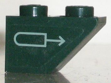 Slope, Inverted 45 2 x 1 with Sand Green Russian Arrow Pattern Model Right Side (Sticker) - Set 7625