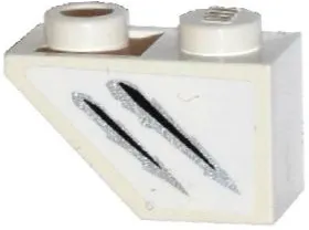 Slope, Inverted 45 2 x 1 with Silver and Black Claw Scratch Marks Pattern Model Left Side (Sticker) - Set 75916