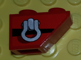 Slope, Inverted 45 2 x 1 with Silver Clevis Shackle Loop, Black Stripe Pattern Model Right Side (Sticker) - Set 8863