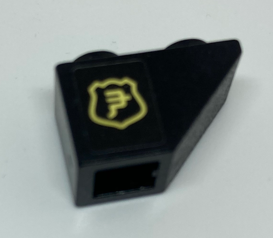 Slope, Inverted 45 2 x 1 with Yellow Ninjago Logogram in Shield Pattern Model Right Side (Sticker) - Set 70607