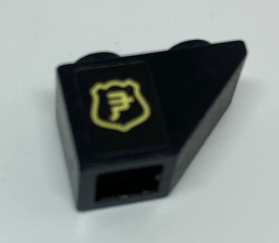 Slope, Inverted 45 2 x 1 with Yellow Ninjago Logogram in Shield Pattern Model Right Side (Sticker) - Set 70607