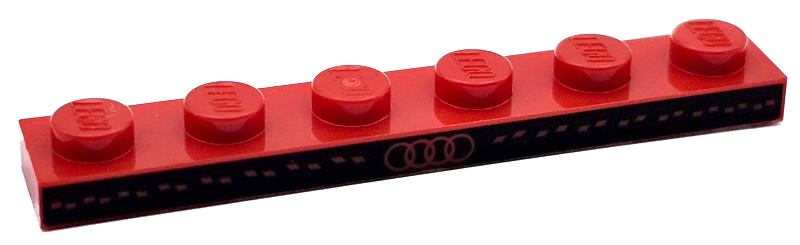 Plate 1 x 6 with Audi Logo and Diamonds on Black Background Pattern