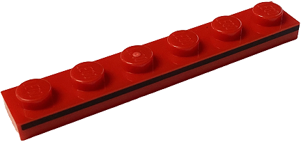 Plate 1 x 6 with Black Stripe Pattern