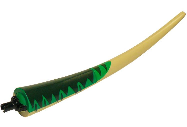 Dinosaur Tail Baryonyx with Pin and Dark Green Stripes on Green Background Pattern