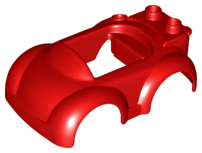 Duplo Car Body with 2 Studs on Back, Small Windshield and Hitch