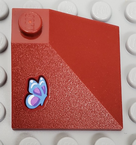 Slope 33 3 x 3 Double Convex with Medium Blue Butterfly Pattern (Sticker) - Set 41126