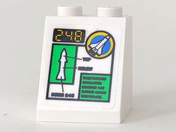 Slope 65 2 x 2 x 2 without Bottom Tube with '248' and Space Port Logo Pattern (Sticker) - Set 6452