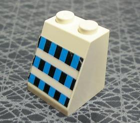 Slope 65 2 x 2 x 2 without Bottom Tube with Black and Blue Ferry Windows Pattern Middle (Sticker) - Set 1554