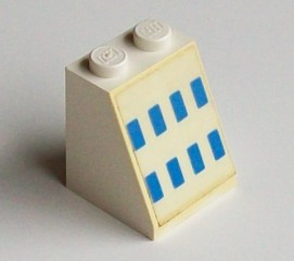 Slope 65 2 x 2 x 2 without Bottom Tube with Ferry Windows Blue Pattern (Sticker) - Set 1658