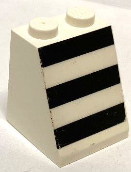 Slope 65 2 x 2 x 2 without Bottom Tube with 3 Horizontal Black Stripes Pattern Middle (Sticker) - Set 1554
