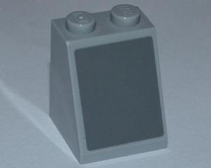 Slope 65 2 x 2 x 2 with Bottom Tube with Dark Bluish Gray Rectangle Pattern (Sticker) - Set 7965