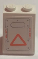 Slope 65 2 x 2 x 2 with Bottom Tube with Orange Triangle, Plate and 'LE 73' and 'PN 234' Pattern (Sticker) - Set 7646