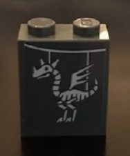 Slope 65 2 x 2 x 2 with Bottom Tube with Dragon Skeleton Pattern (Sticker) - Set 71043