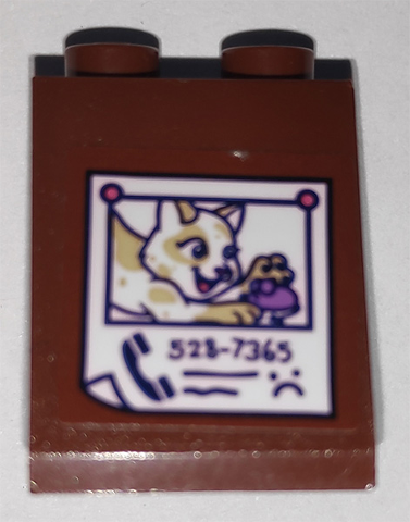 Slope 65 2 x 2 x 2 with Bottom Tube with Telephone, '528-7365', Cat and Mouse Pattern (Sticker) - Set 41340