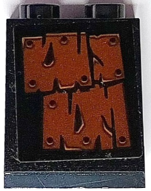 Slope 65 2 x 2 x 2 with Bottom Tube with Reddish Brown Wooden Boards Pattern 2 (Sticker) - Set 70425